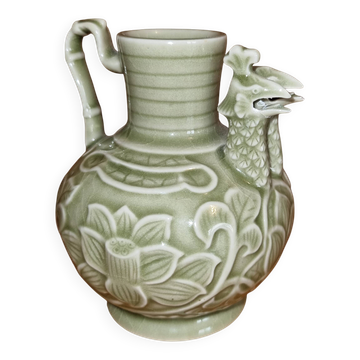 Reproduction verseuse double tête en céladon céramique Song Musée Guimet