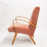 Fauteuil velours rose