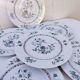 6 flat plates, Limoges porcelain, Bernardaud, Beijing No. 1