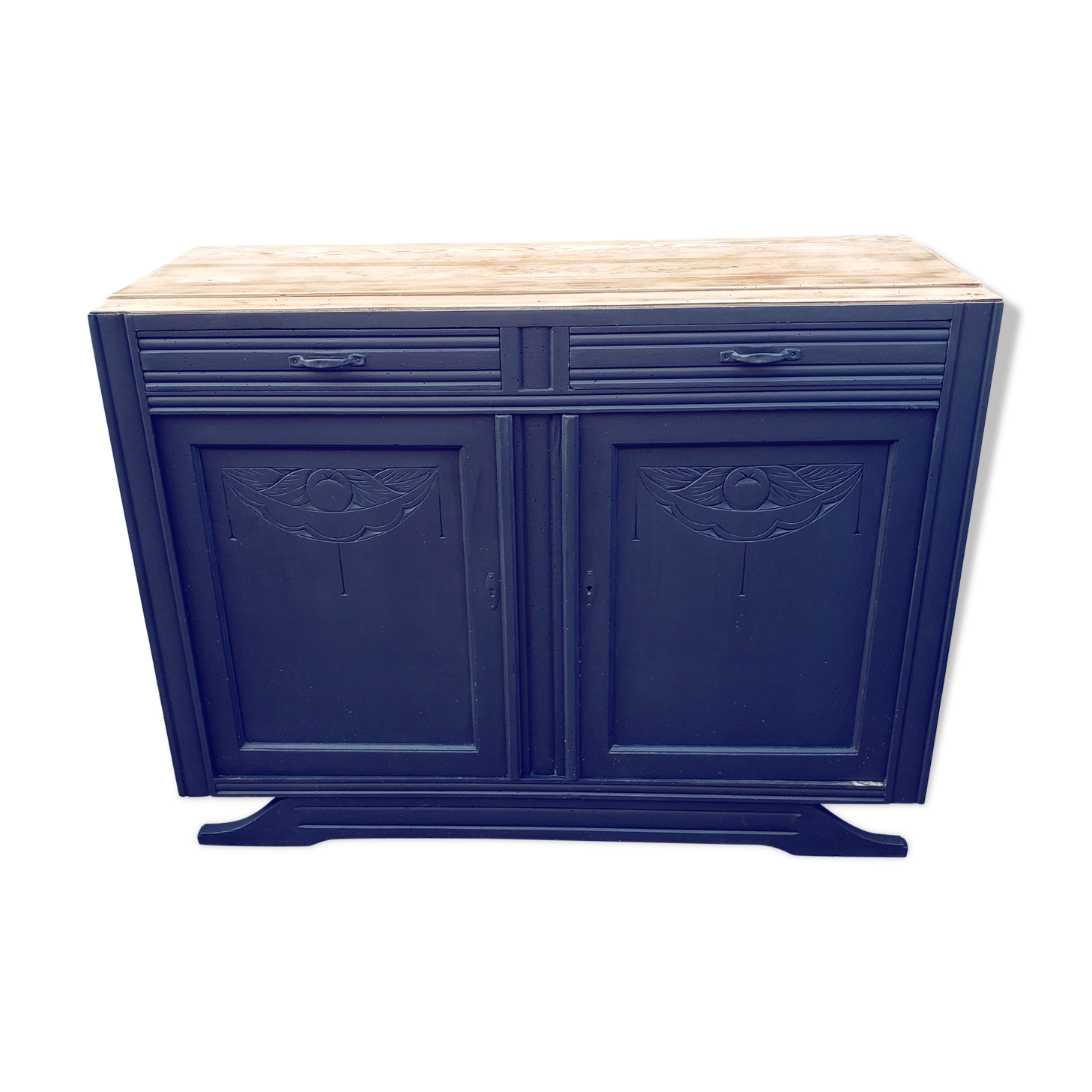 Vintage art deco abyssal blue buffet