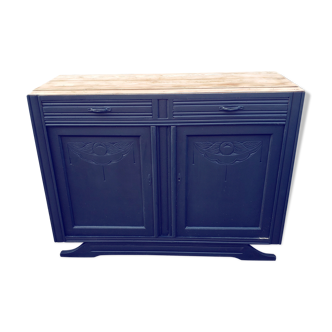 Buffet vintage art déco bleu abyssal