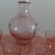 Service à liqueur en verre rose