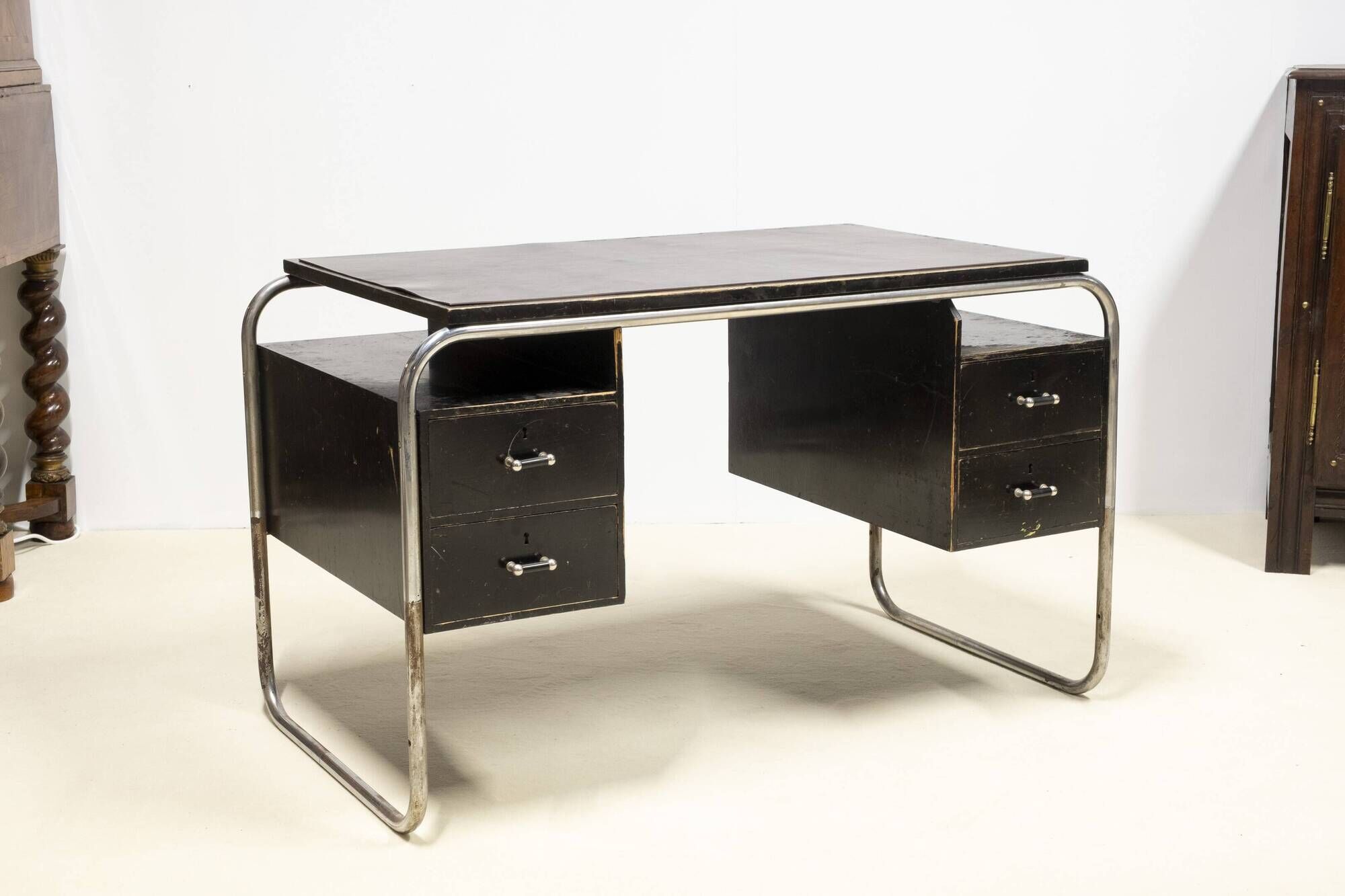 Swedish Funkis Writing Desk, Bauhaus-Inspired, 1940s