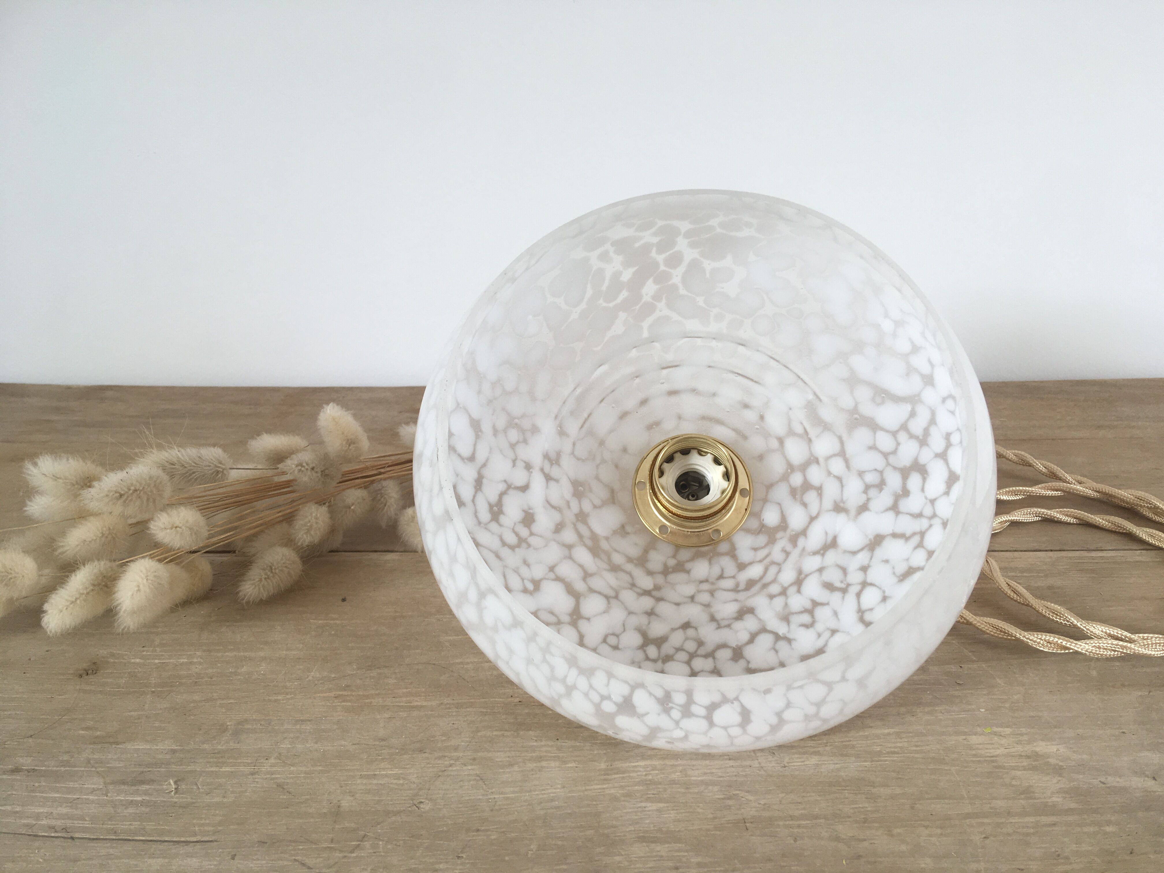 White Clichy glass pendant lamp