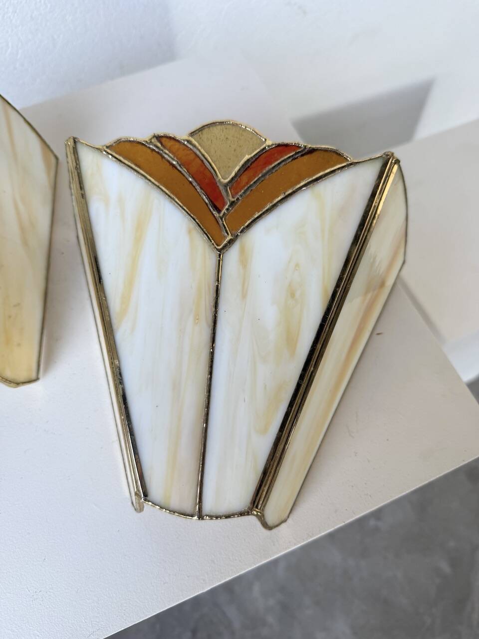 Paire applique style Art Déco verre nacre