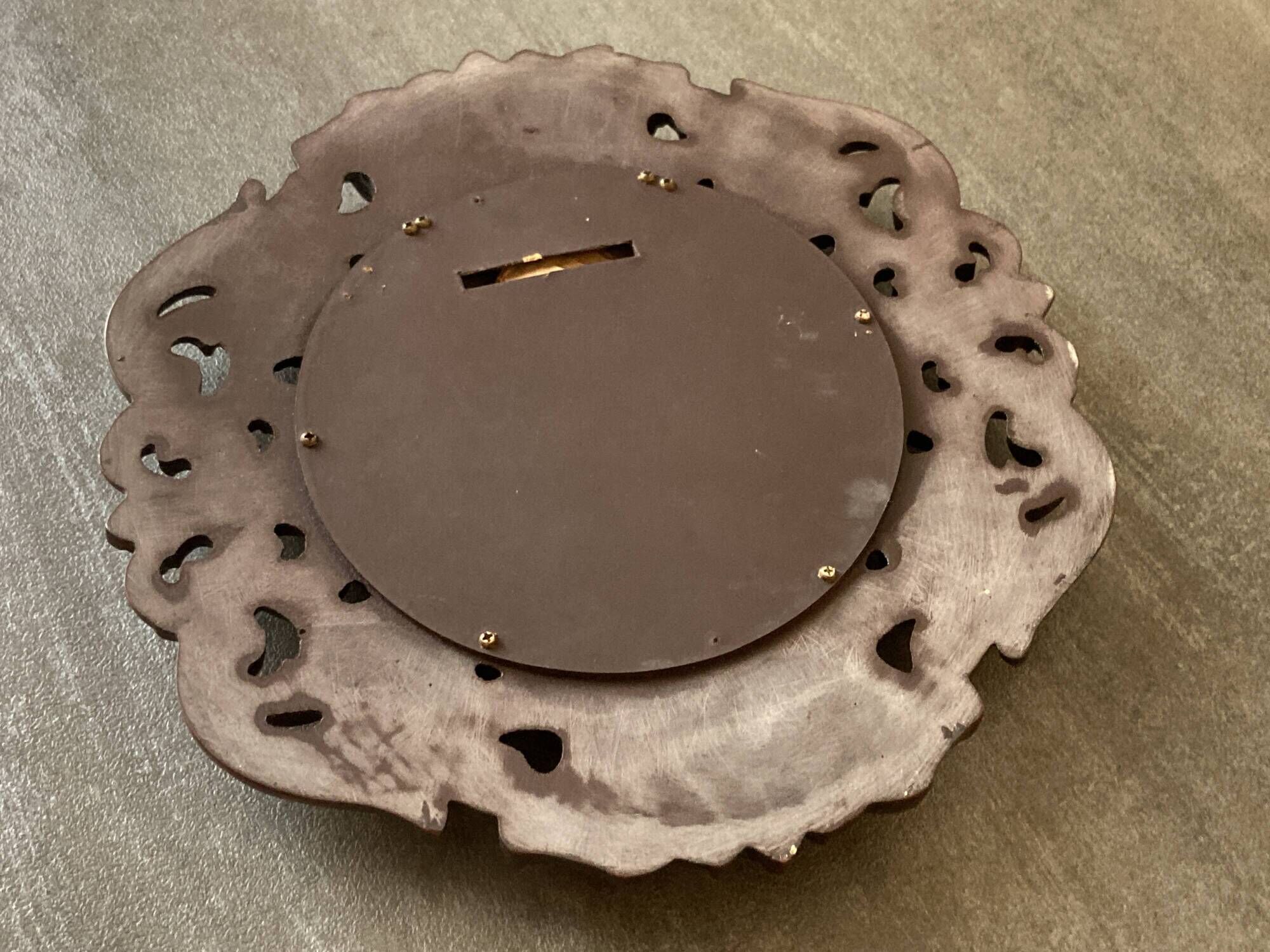 Vintage convex witch mirror – carved gilded wood – 1960s