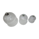 trio of old bells in transparent glass