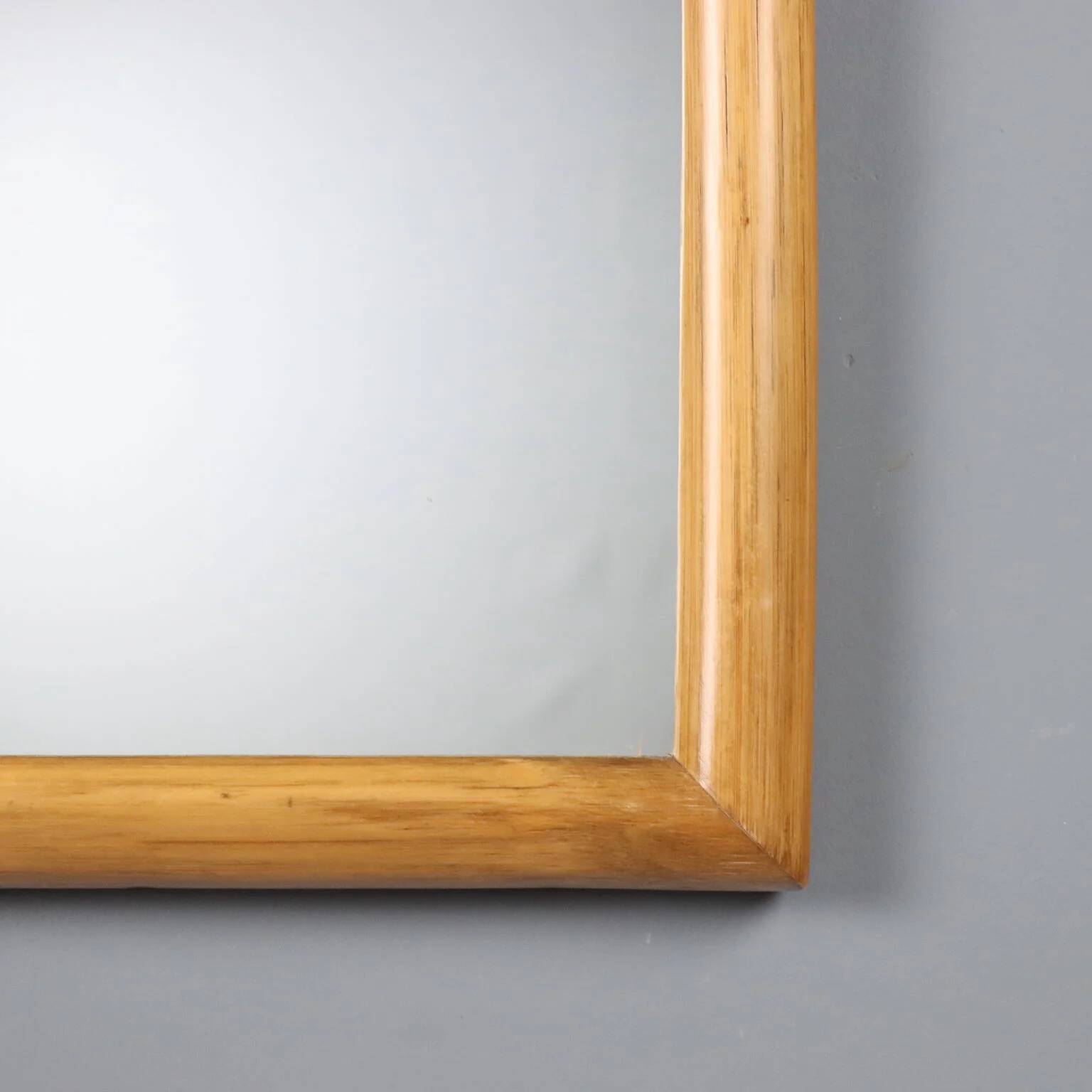 Vintage mirror with bamboo frame, Italian design, 1980s.