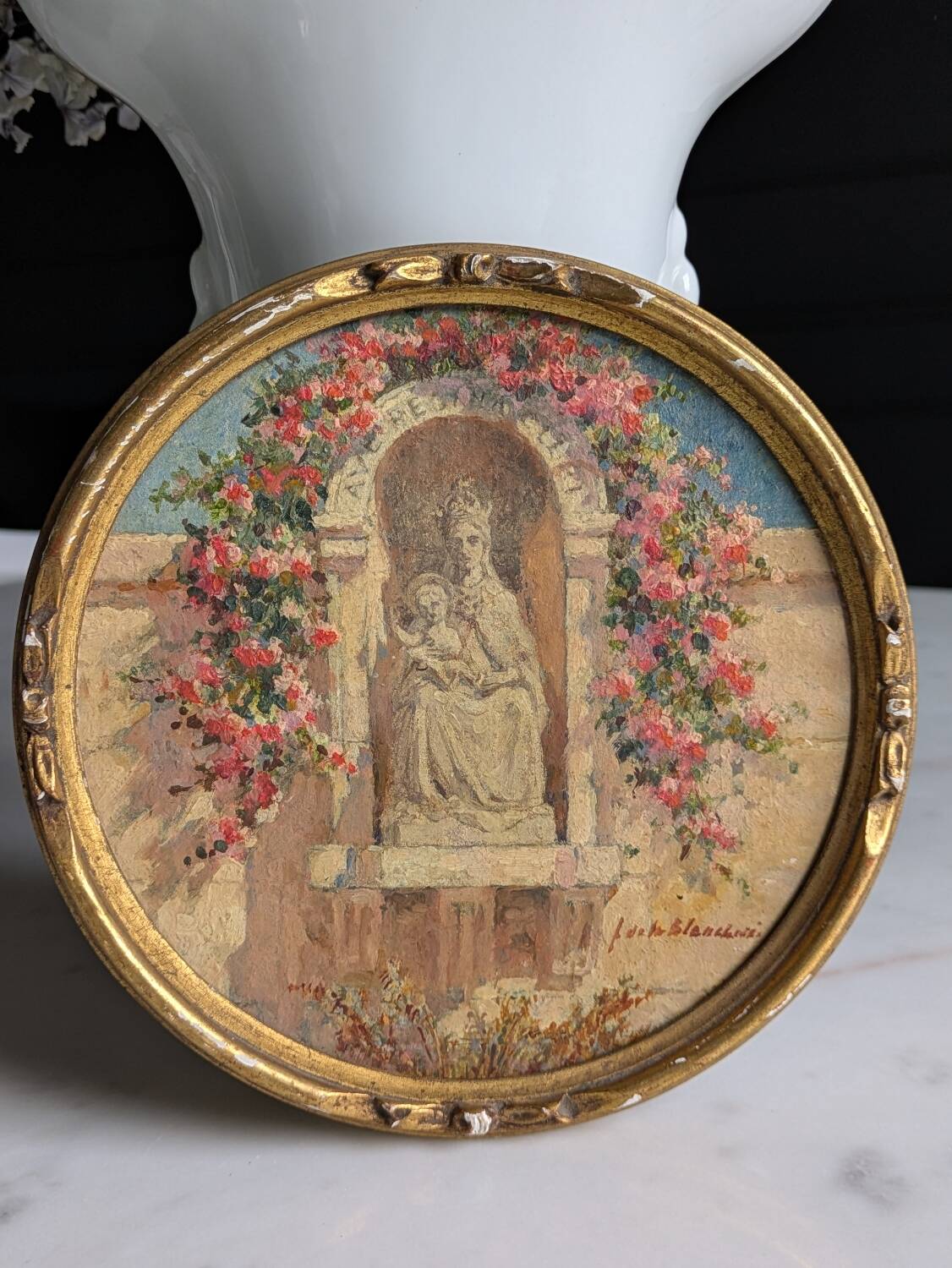 Antique medallion painting