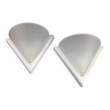 Space age wall lights in ABS plastic and frosted glass, set of 2