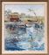 1971 Mid-Century Modern "Boathouse", Vintage Swedish Framed Oil Painting