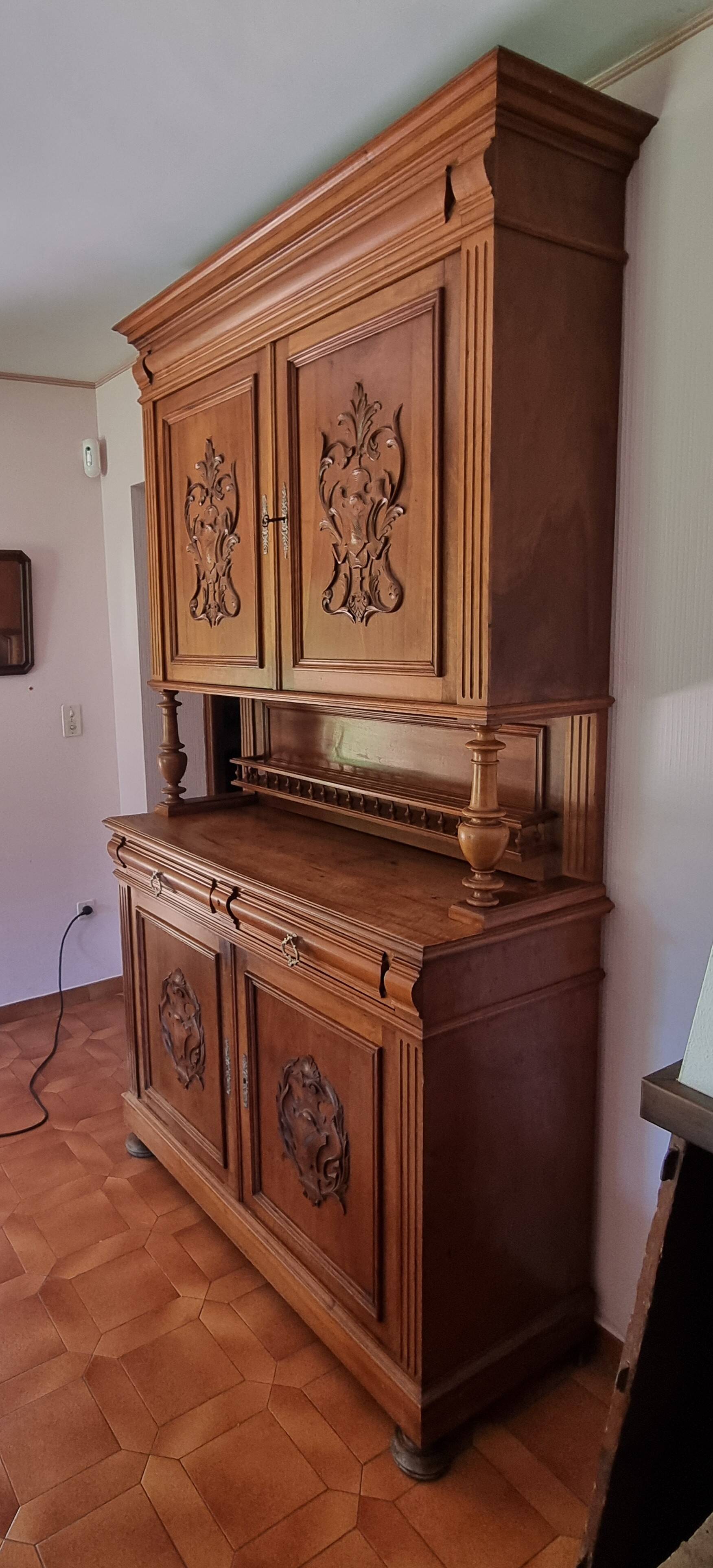 Antique oak sideboard in Henri II style