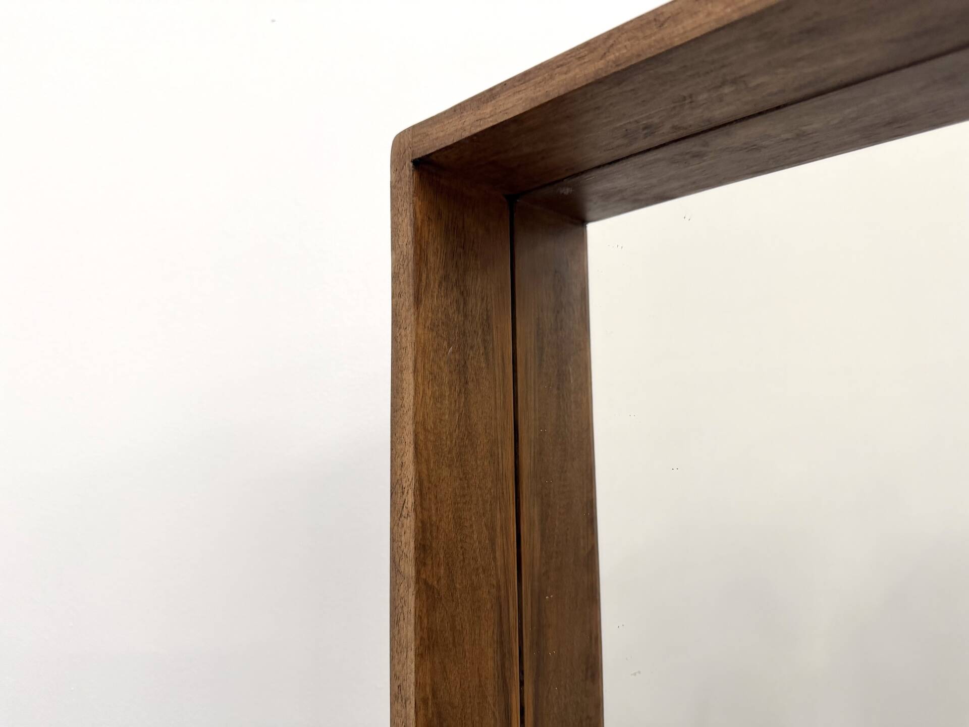 Square modernist wooden mirror — Scandinavian style, 1970s