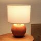 Wooden ball lamp, white lampshade, 70s