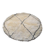 Tapis rond en laine naturelle artisanale