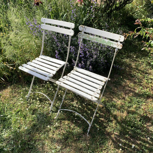 Pair of old garden chairs