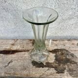 Antique tulip vase in moulded glass