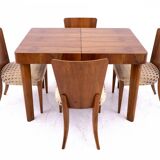 Table and set of chairs designed by J. Halabala from the 1930s, Czechoslovakia.