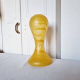 Vintage tulip shaped vase with flat base, in frosted (matte) blown glass