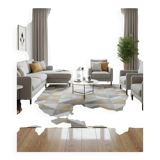 Elegant tricolor rug with geometric pattern