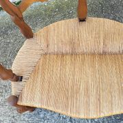 Provencal double armchair with woven rush in walnut