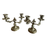 Duo of brass candlesticks