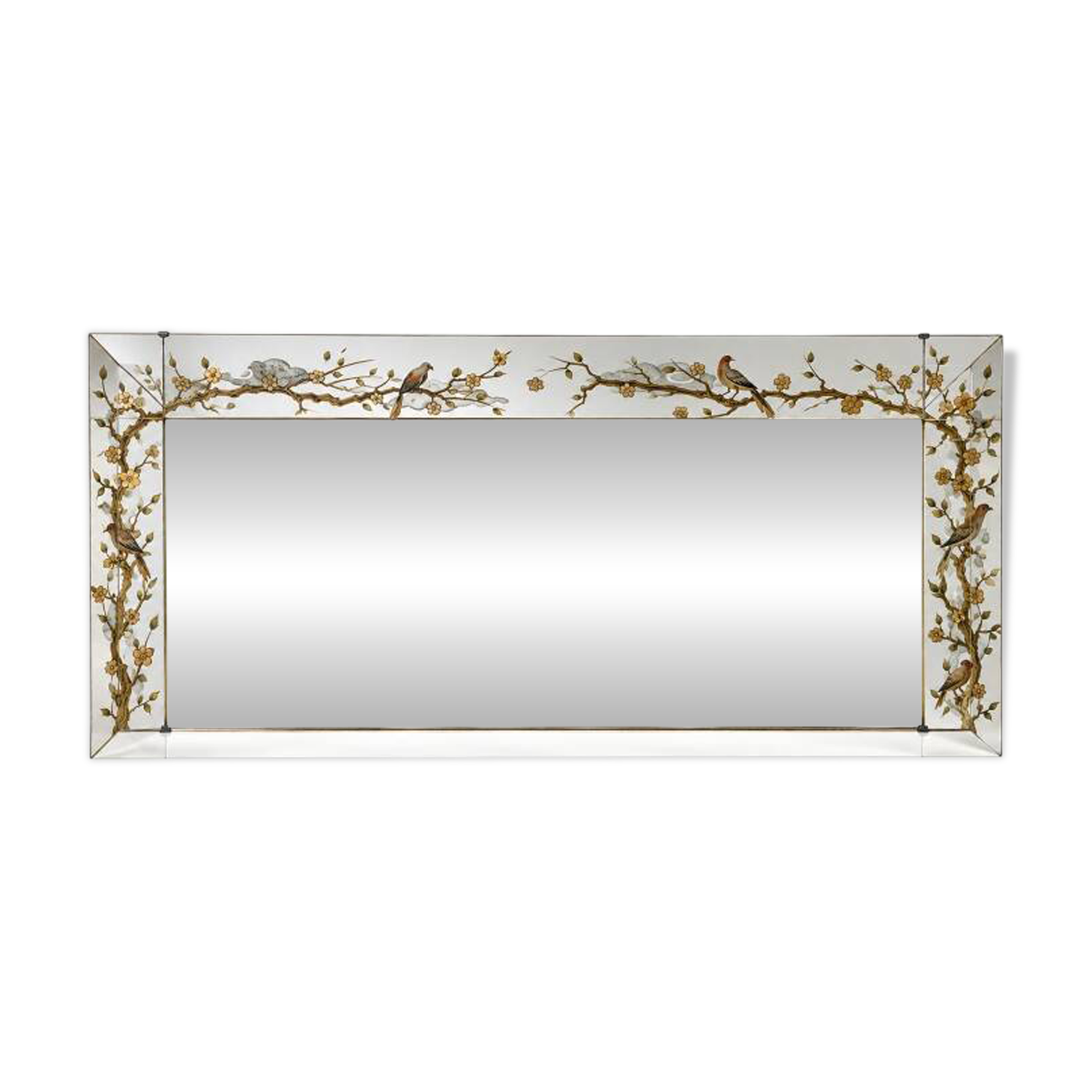 Art Nouveau gilded glass brasserie mirror
