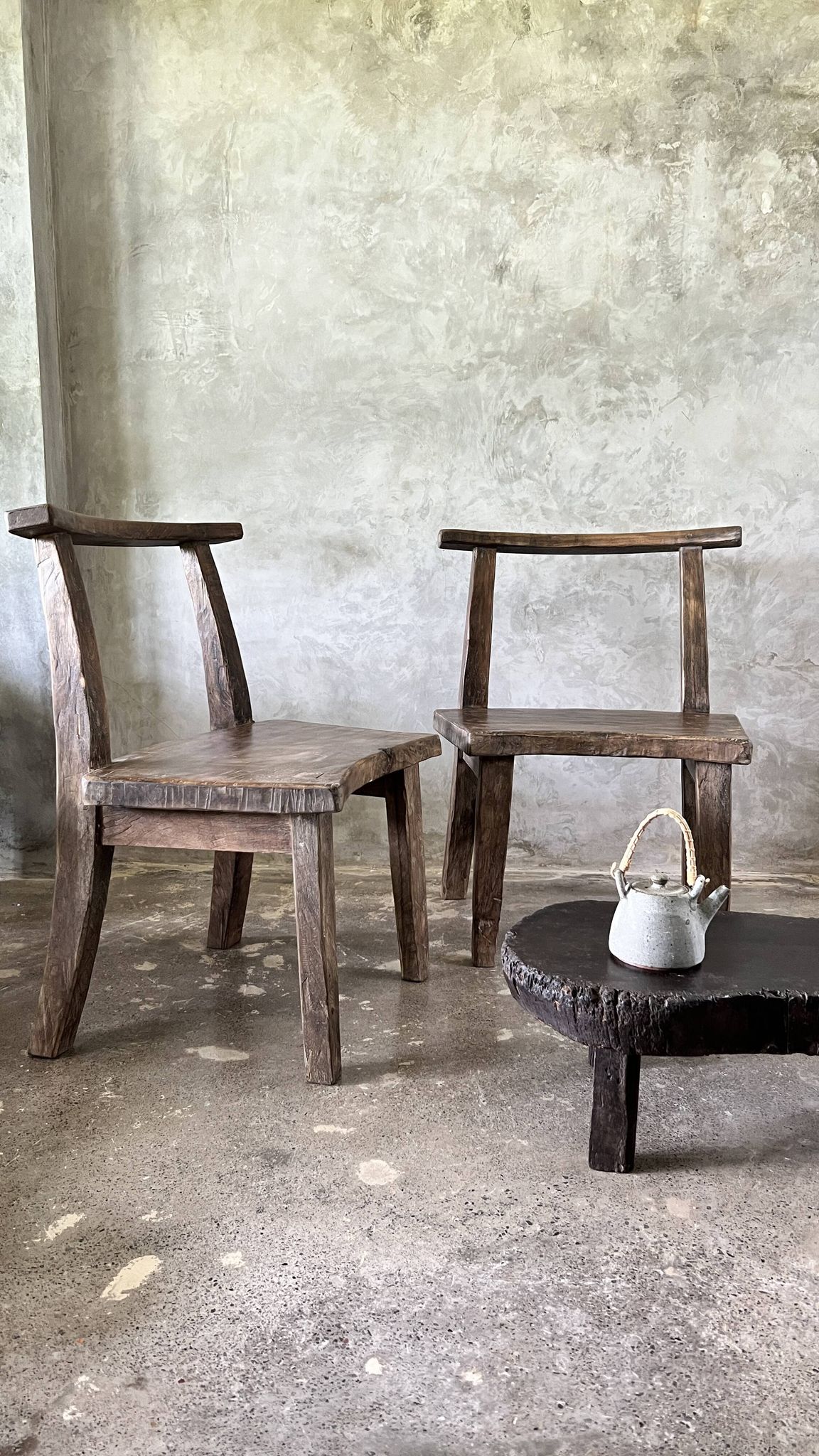 Large old teak chair or armchair H84 L60