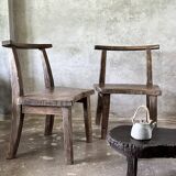Grande chaise ou fauteuil en teck ancien H84 L60