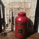 Asian red metal pot with lid