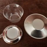 Set of 2 metal cups and saucers