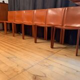 6 chaises Pasqualina par Grassi & Bianchi, Enrico Pellizzoni, Italie, années 1980.