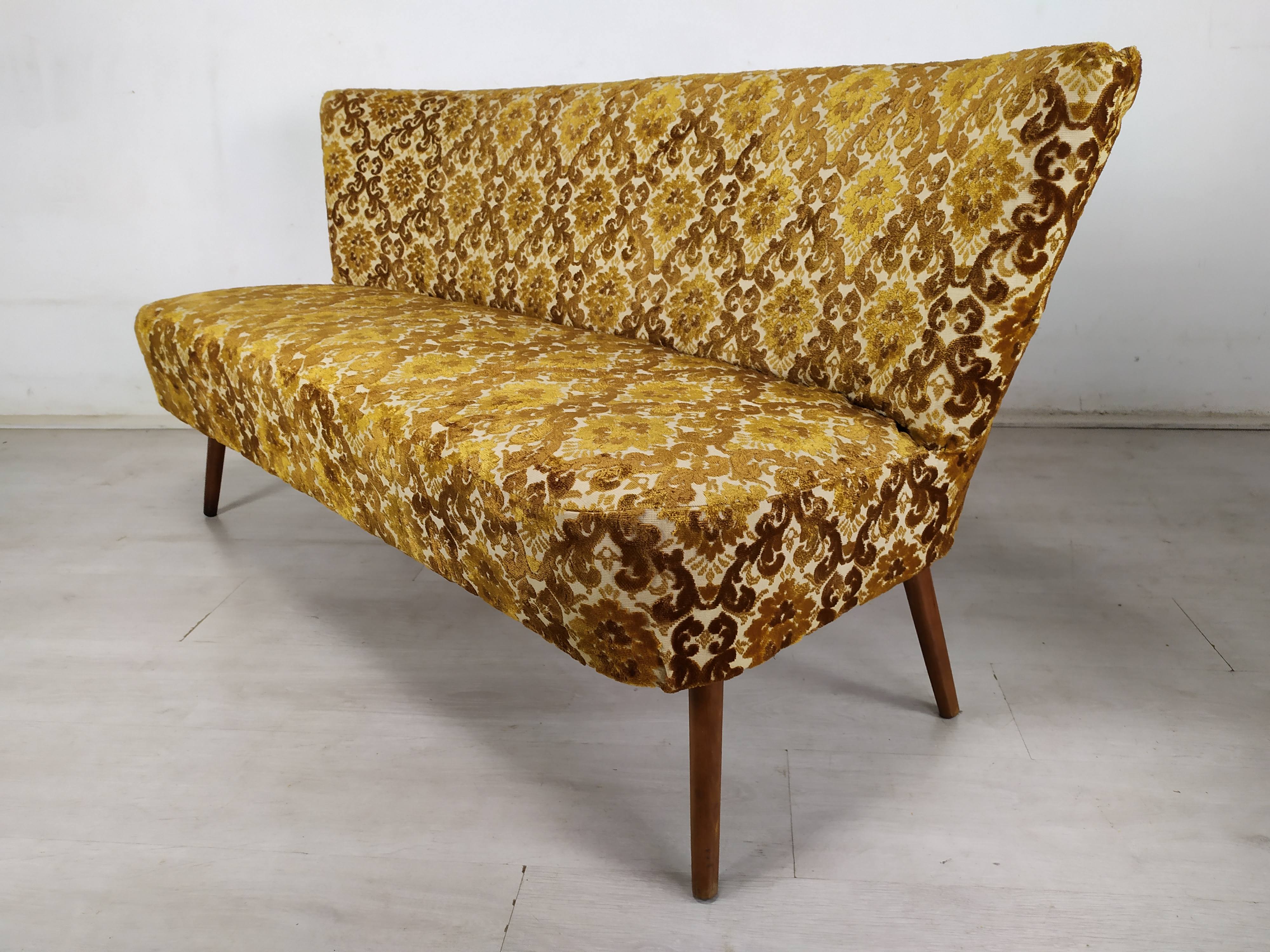 Bench and 2 vintage cocktail armchairs