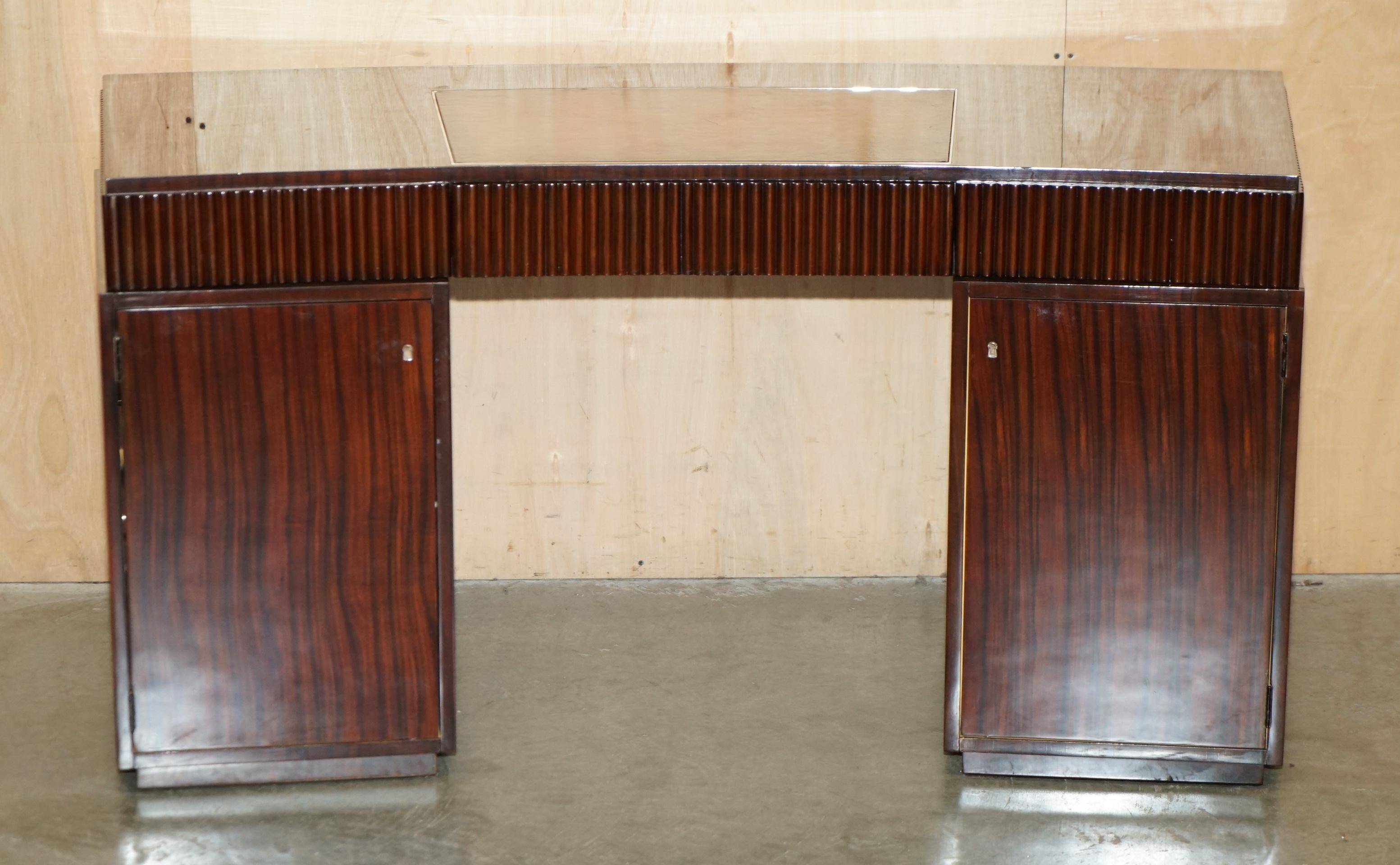 Bureau Art Déco Ralph Lauren Macassar & cuir