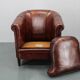 Fauteuil en cuir vintage, Tchécoslovaquie