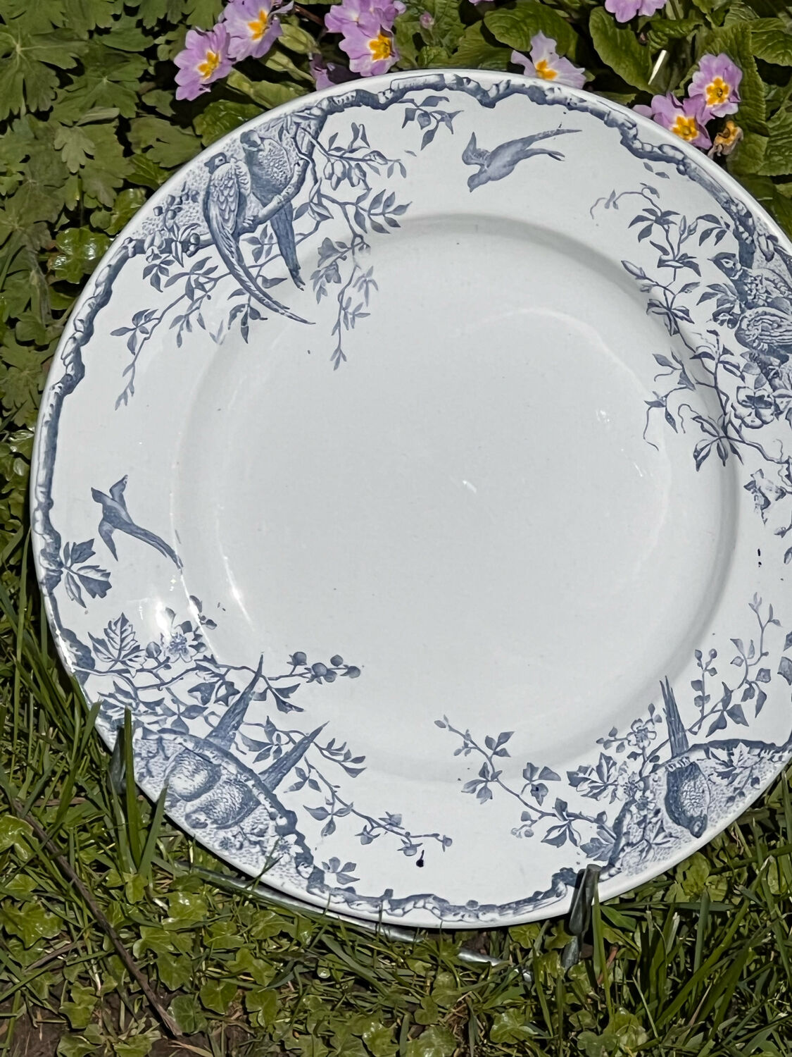 Round earthenware dish iron earth Keller and Guérin Lunéville ''Rambouillet''