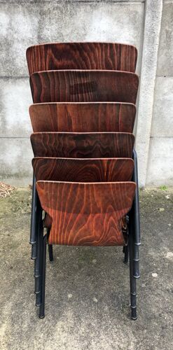 Lot de 6 chaises vintage Eromes E5