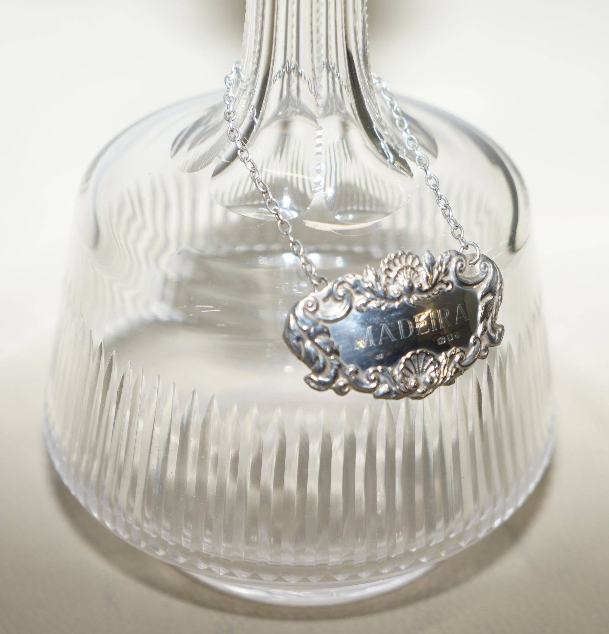Antique Cut Crystal Carafe Sterling Madeira 1973