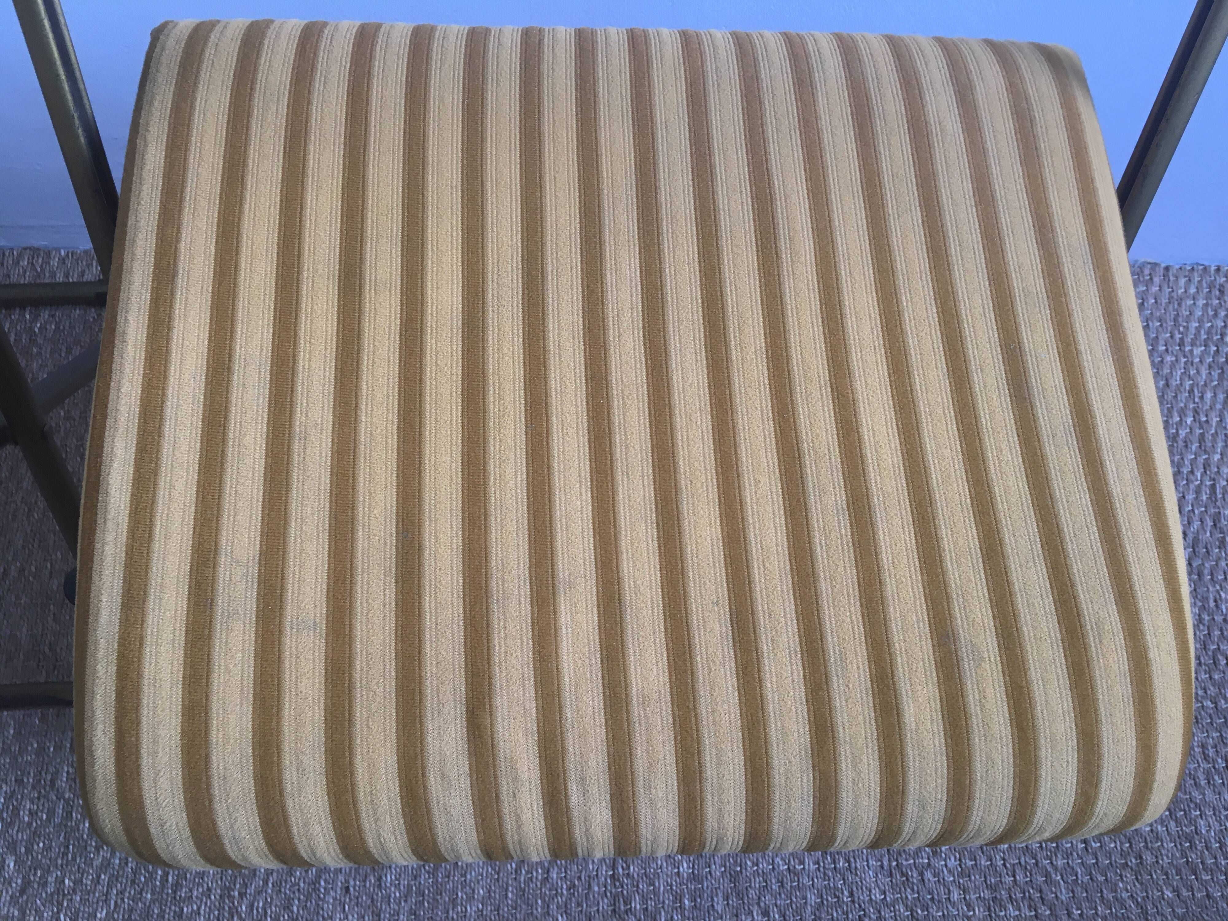 Paire de chaises Lafuma velours moutarde vintage 60/70’s