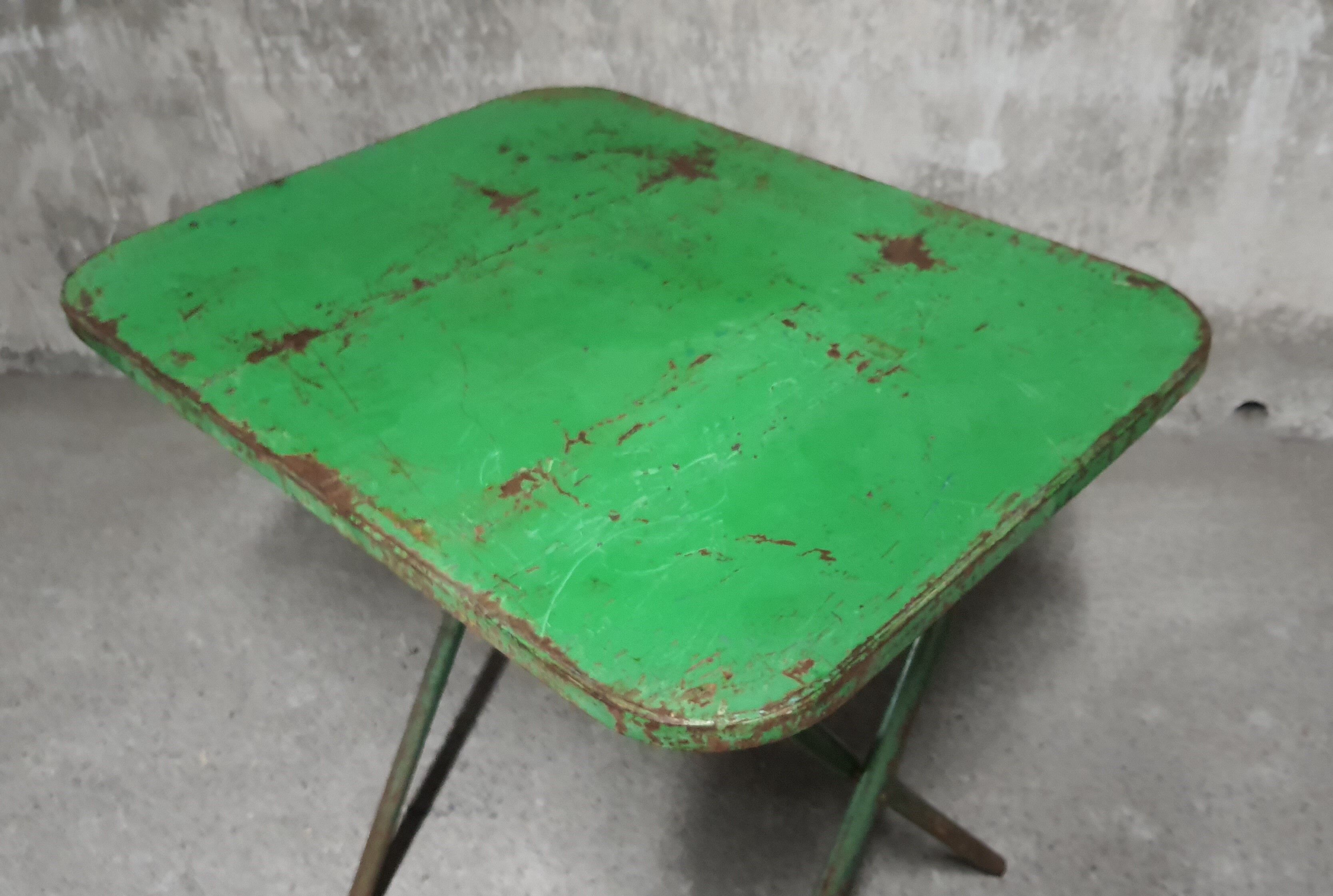 Painted metal folding table