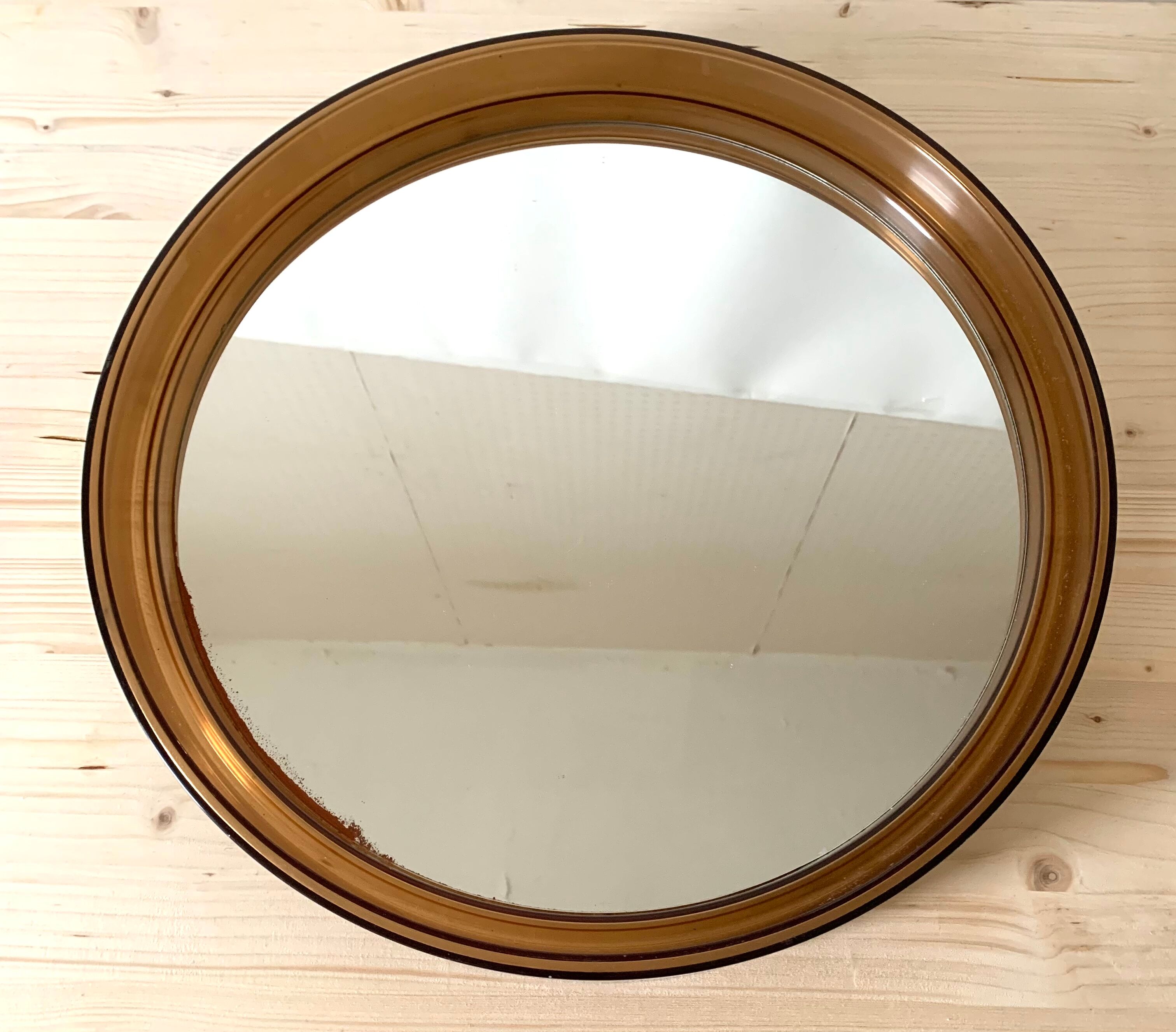Vintage gilac round mirror 40cm