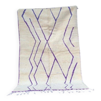 Handmade Moroccan beni ourain rug size 140 x 260 cm