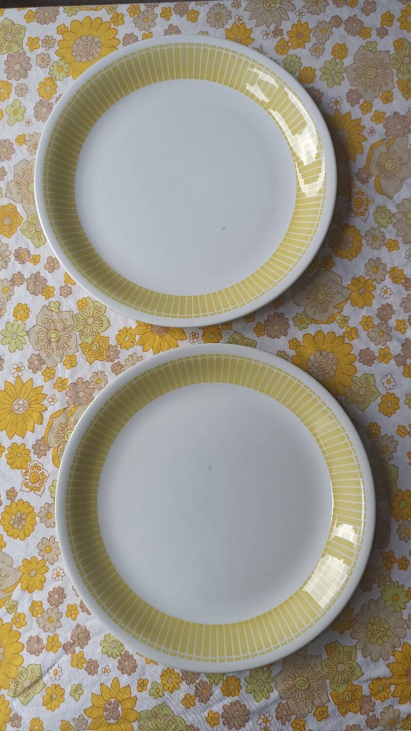 Yellow and white Fenal Badonviller dishes from the 1920s
