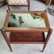 Table d'appoint ou desserte a miroir art deco en marqueterie