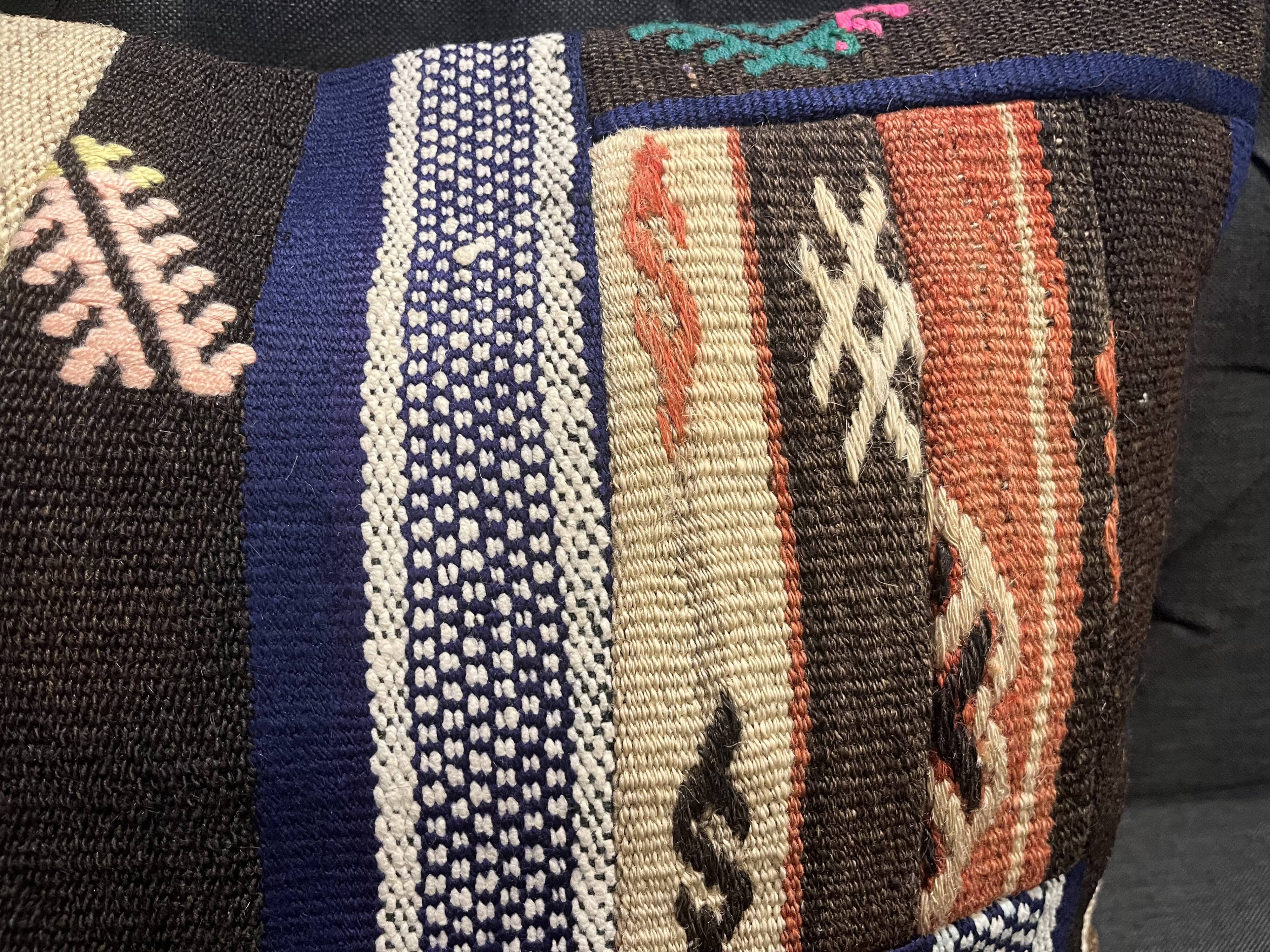 Taie d'oreiller patchwork tissée à la main