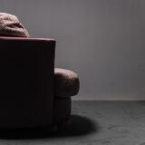 Velvet sofa and bouclé 70s vintage modern