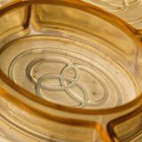 Art deco hors d'oeuvres server, silver metal, mahogany, glass