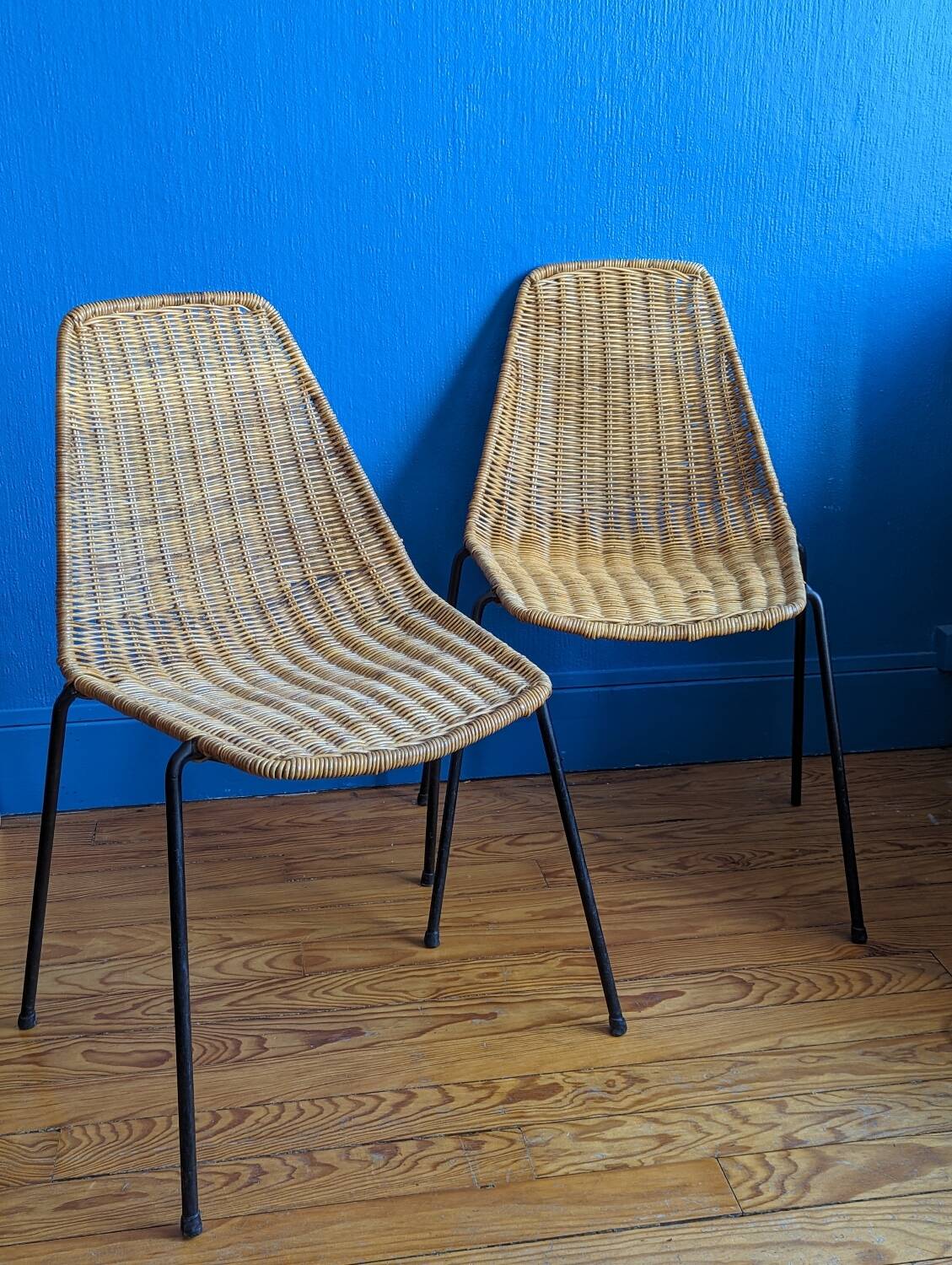 Pair of “Basket” chairs by Gian Franco Legler