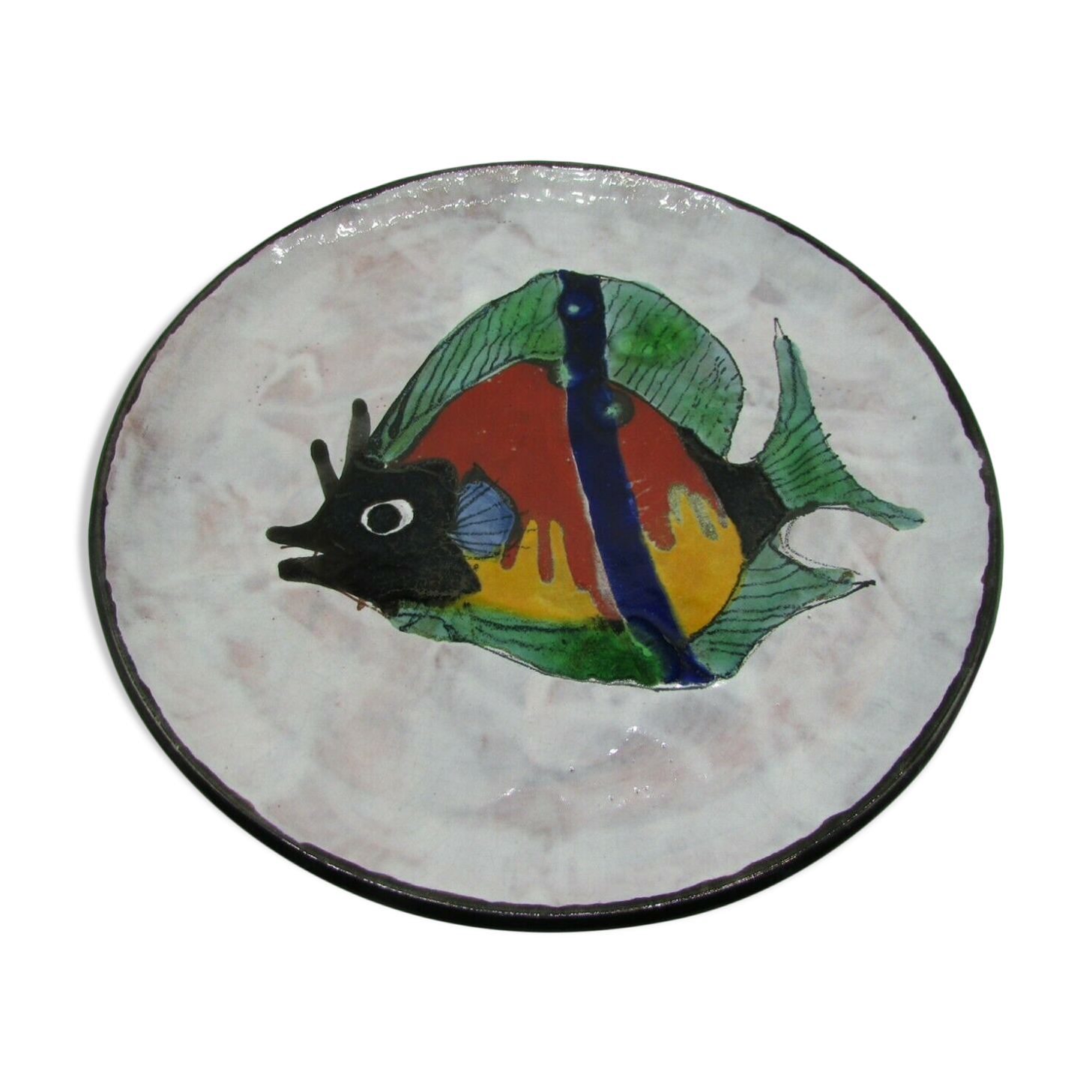 Ceramic plate le brescon fish decoration 60s