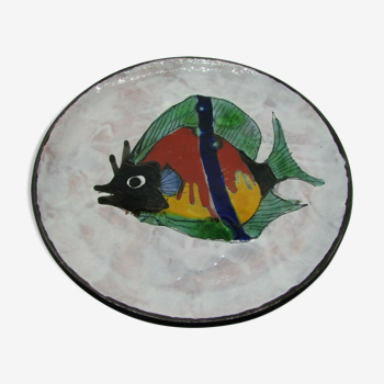 Ceramic plate le brescon fish decoration 60s